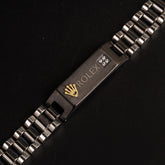 Mens Black Two Tone Chain Bracelet R
